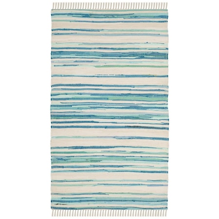 Safavieh Rag Rug Accent Area Rug Ivory & Green - 2 ft.-6 in. x 4 ft. RAR126D-24